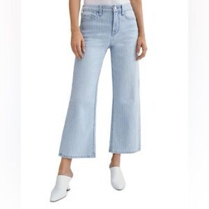 Jen7 by 7 for All Mankind Pinstripe Wide Crop Jeans